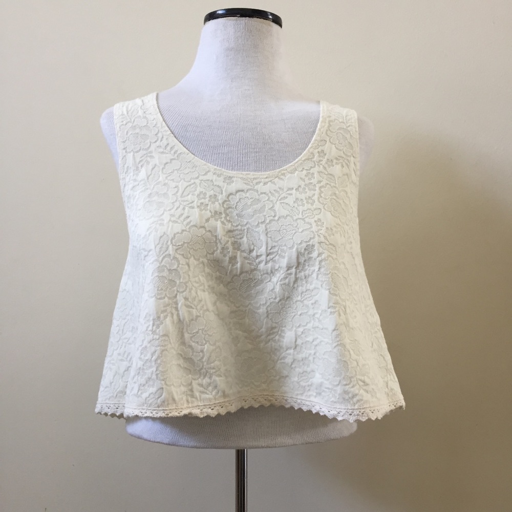 White Lace Crop Top